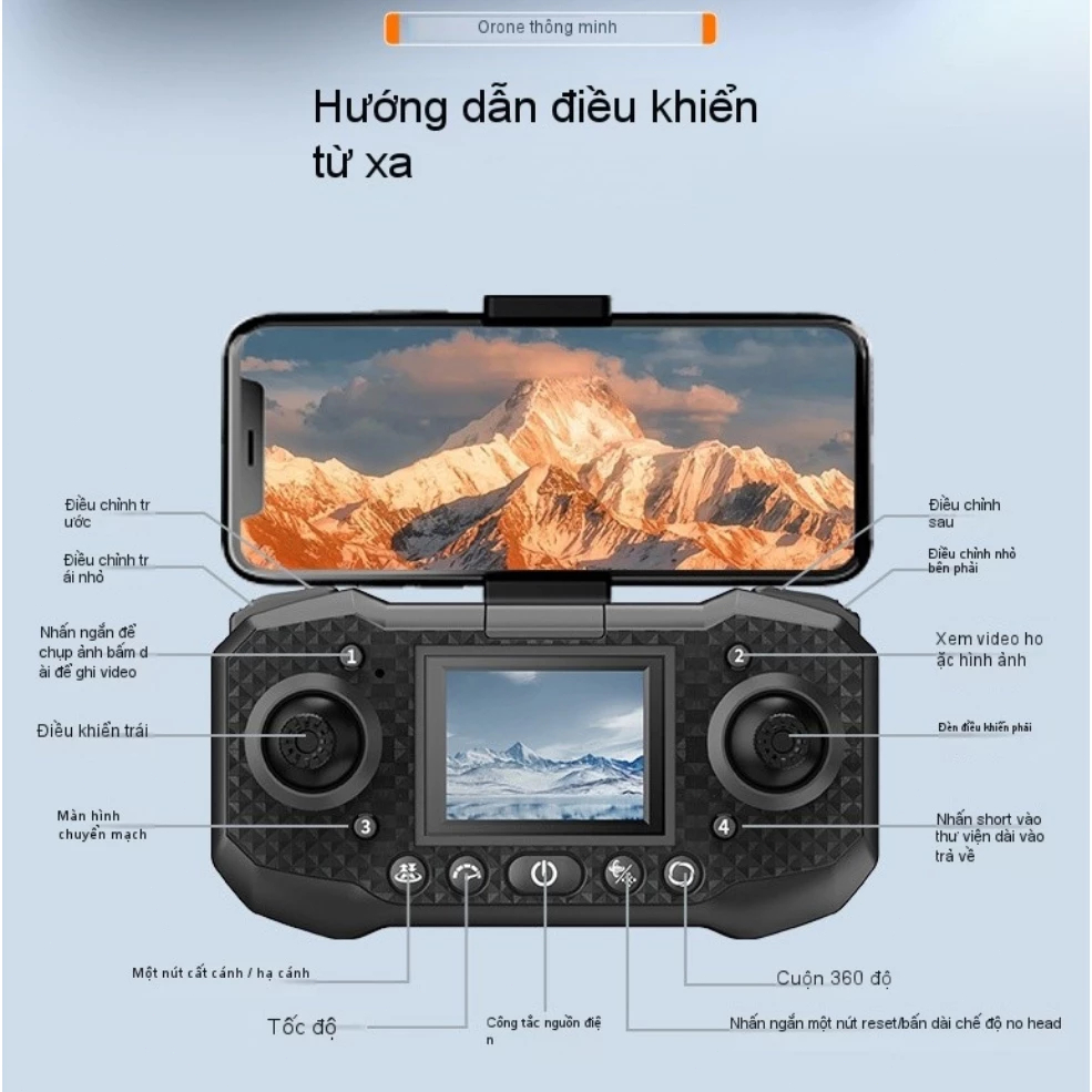 Drone Flycam F205 Động cơ không chổi than ổn định Máy ảnh từ xa HD kép với màn hình thời gian thực | BigBuy360 - bigbuy360.vn