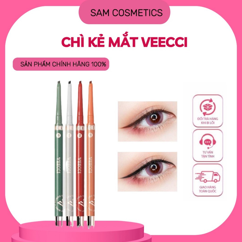   VEECCI  Bút Chì Kẻ Mắt VEECCI chống thấm nước không bị nhòe lâu trôi suốt 24 giờ 50mg 