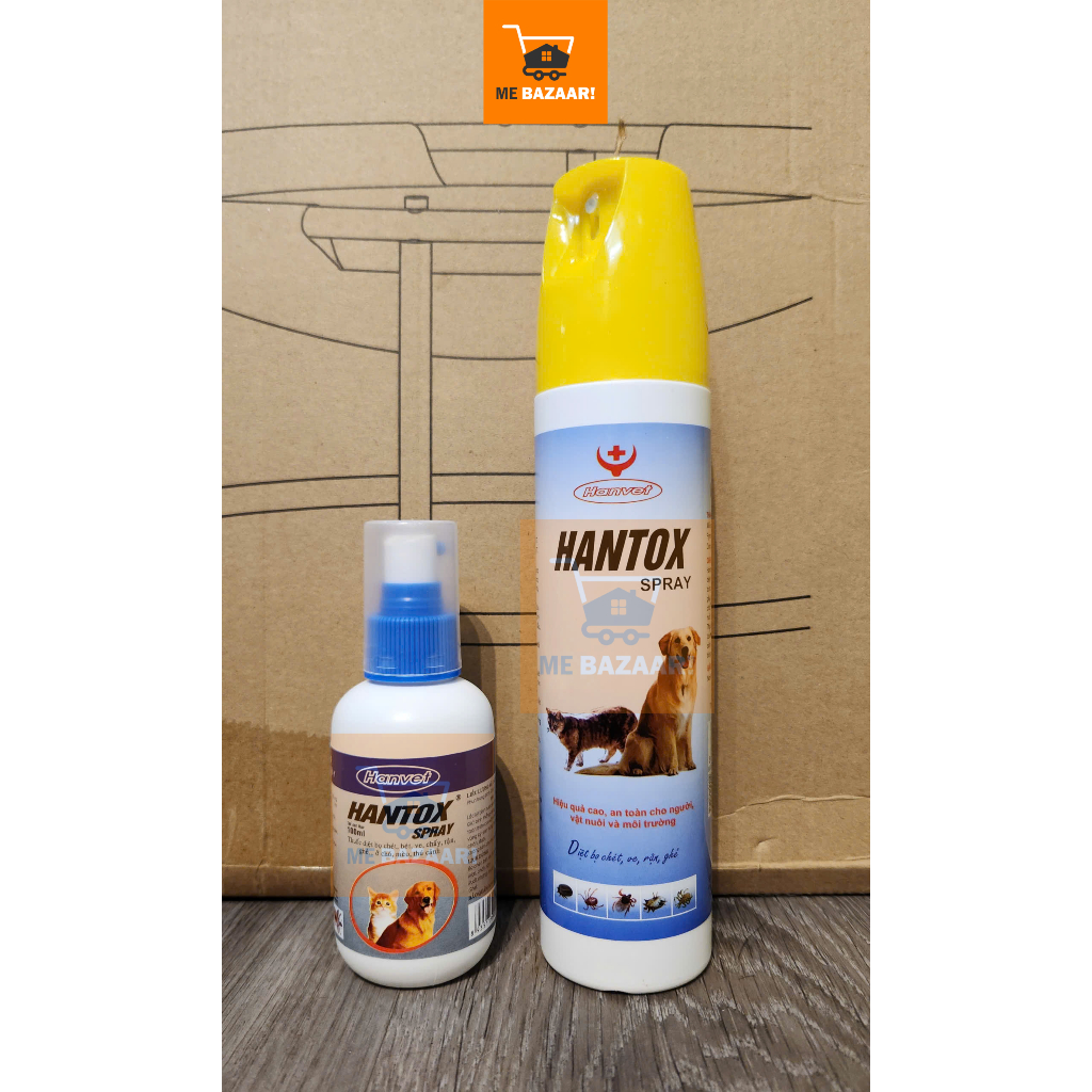 Hantox Spray - Xịt Ve Rận, Bọ Chét, Ghẻ Cho CHÓ MÈO 100ml 300ml