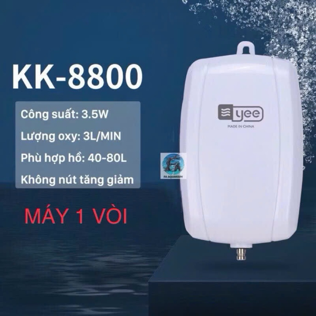 Máy sủi oxy siêu êm 1 vòi YEE YKK-8800 Hàng Chính Hãng