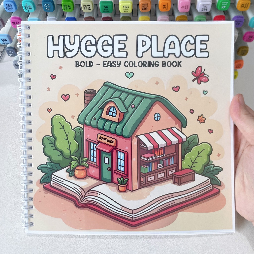 Bộ Tranh Tô Màu Hygge Hygge Place 30 Tranh, Giấy dày 200gsm Quyển A4 A5, Phù Hợp Màu Marker, Acrylic