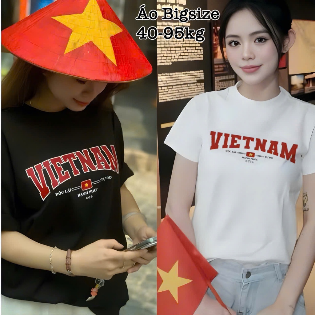 Áo Thun Nữ Bigsize Cổ Tròn in VIET NAM Concert Quốc Gia 2.9 Chất Gân Tăm Co Giãn Xinh Đẹp Hot Hit Ch