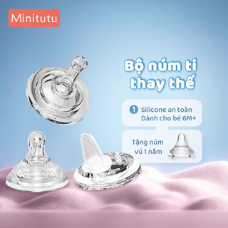  Minitutu 50mm  Núm vú cho bé Cổ rộng Bình bú Silicone mềm Thay thế BPA-Free 