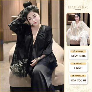  Set đồ ngủ ren nữ sexy hot trend kiểu dáng babydoll chất liệu satin mềm mại thiết kế tháng mát 