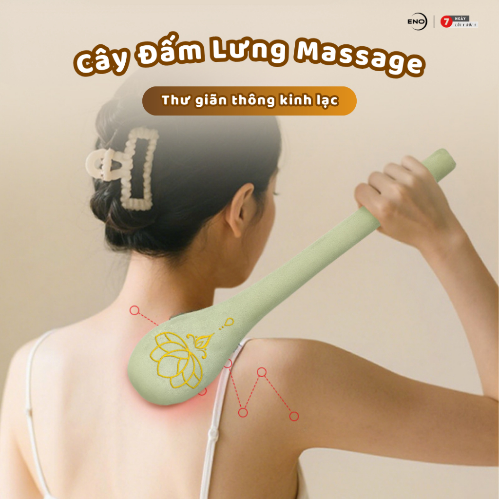 Cây Đấm Lưng Cầm Tay Đầm Chắc, Búa Đấm Lưng Massage Cao Cấp Dụng Cụ Xoa Bóp Lưng Mềm Mại Đàn Hồi Tiện Dụng ENO - BMS02