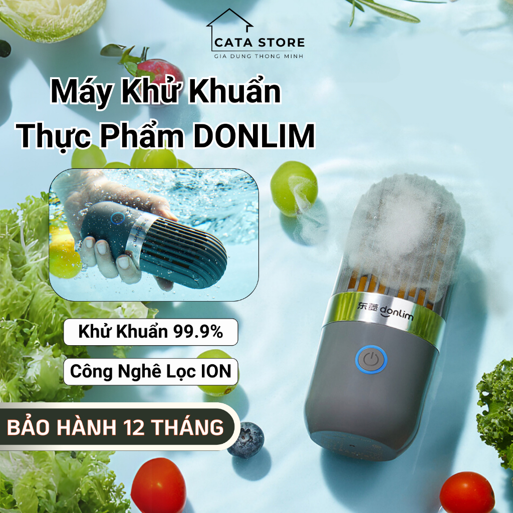  Máy khử khuẩn hoa quả thực phẩm DonLim máy làm sạch loại bỏ dư lượng bảo vệ thực phẩm không dây 