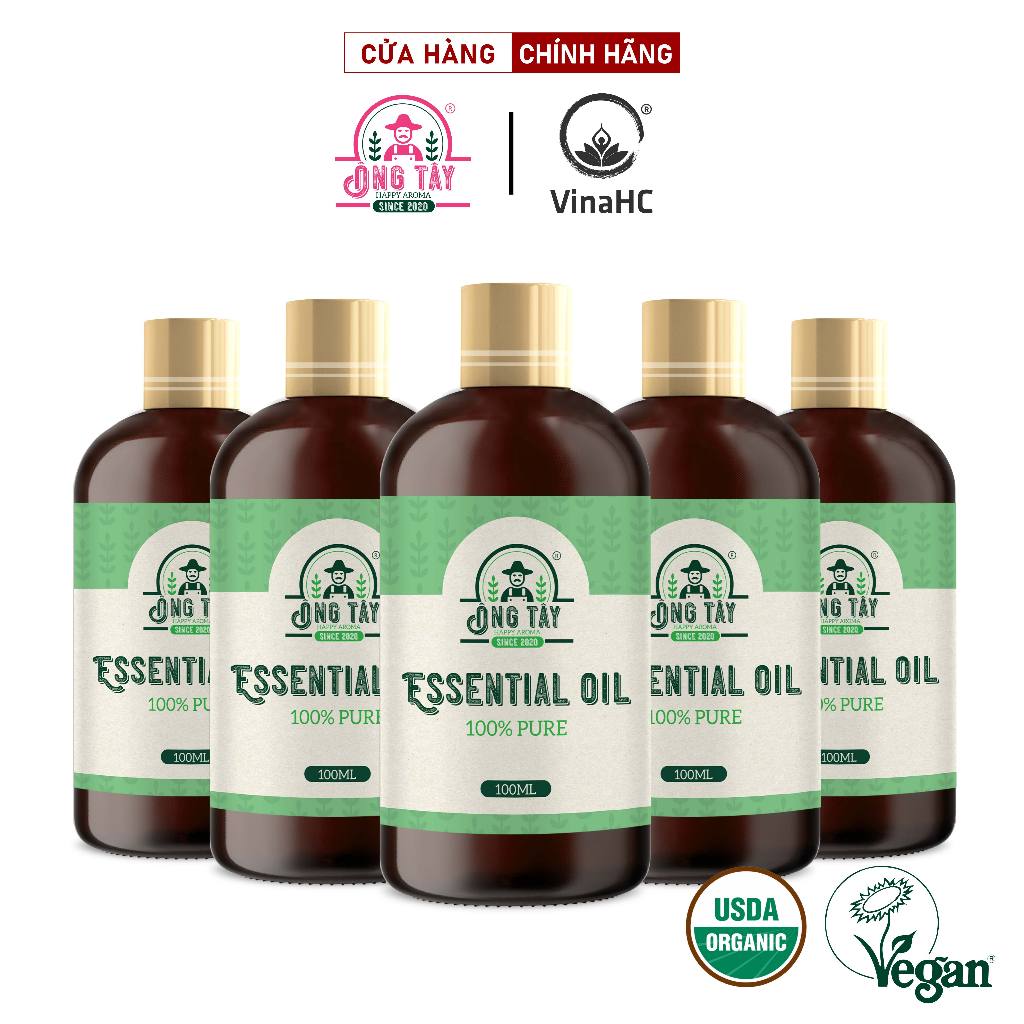 [100ml] Tinh dầu xông thơm phòng nguyên chất dung tích ÔNG TÂY - Tinh dầu Bạc hà/Quế/Sả chanh/Trà trắng/Oải hương/Lài