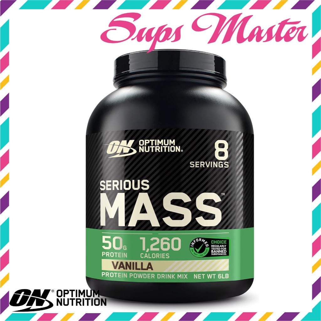 Serious Mass ON 6LBS – OPTIMUM NUTRITION Sữa Tăng Cân Cao Năng Lượng, Hỗ Trợ Tập Gym, VANILLA