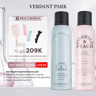 Combo 2 chai xịt khô phồng tóc VERDANT PARK 200ml dầu gội khô kiềm dầu Pinkmelo Peach Bluebell Cedar Verdantpark COMBO37
