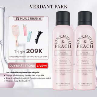 Combo 2 chai xịt khô phồng tóc VERDANT PARK 200ml dầu gội khô kiềm dầu mùi Đào Pinkmelo Peach Verdantpark VDPK01