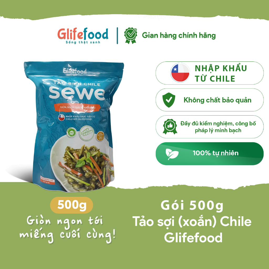 Tảo Xoắn Chile Glifefood |100gr - 500gr | Nguyên liệu nấu ăn | Nhập Khẩu Chính Ngạch