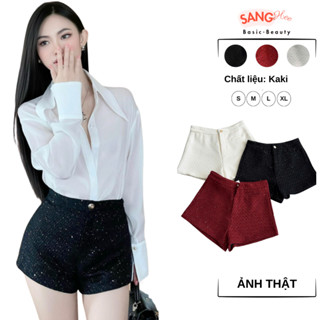Quần Short Dạ Nhũ Bling CHOUCHOU ( ẢNH THẬT), Quần Short Dạ Nữ Đính Kim Tuyến TWEED CHOUCHOU 107