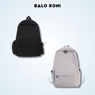 Balo Trơn Ulzzang vải dù chống thấm nước nhẹ, đựng vừa laptop 15.6inch Nam Nữ BL61 - Balo Koni