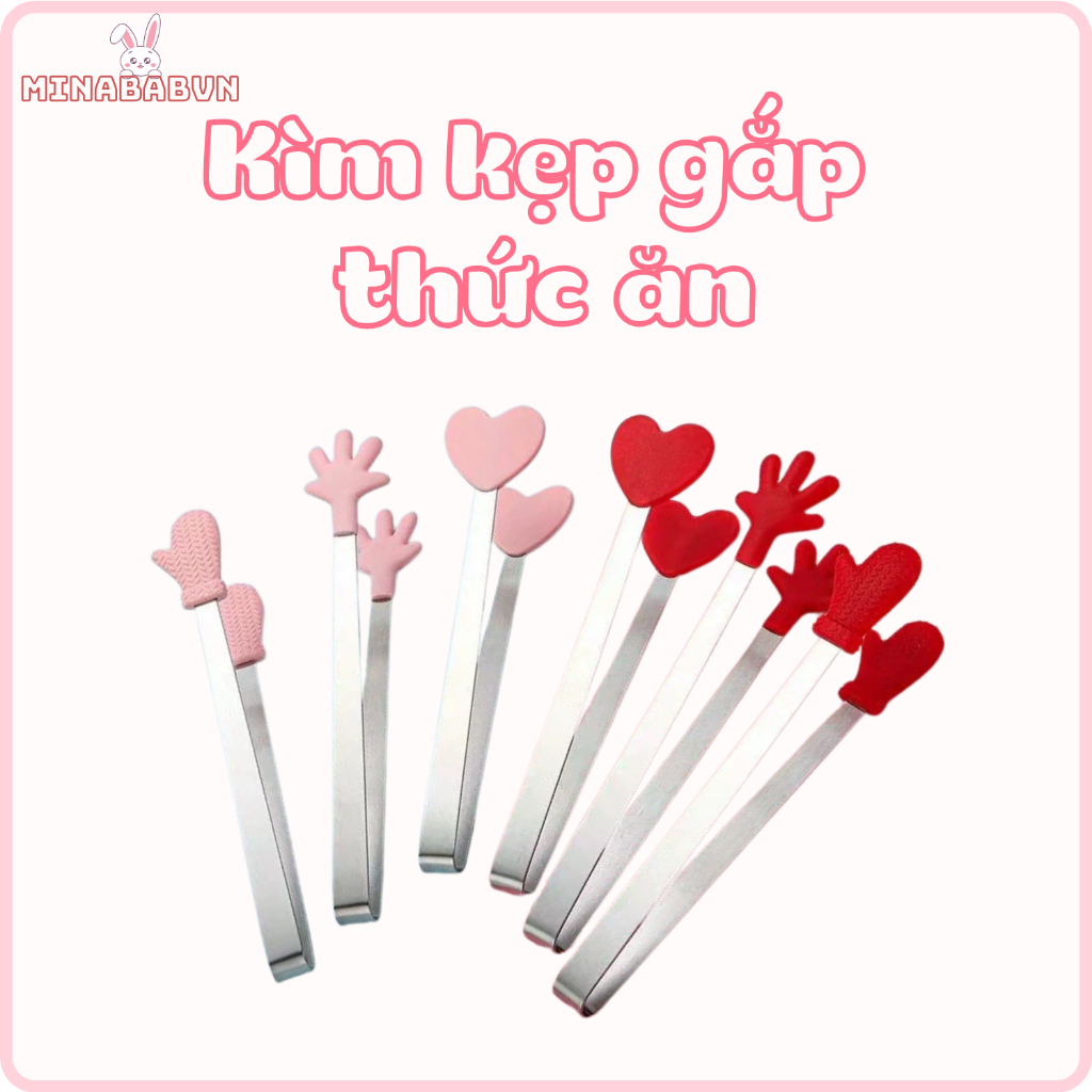 Kìm Kẹp Gắp Thức Ăn Cho Bé Bọc Silicon Nhiều Họa Tiết Đáng Yêu Yêu , Kìm Kẹp Gắp Đa Năng Tiện Lợi Du