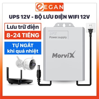 Bộ lưu điện 12V lưu điện wifi và camera ngoài trời MORVIX, ups wifi 12v trữ điện từ 8-12H