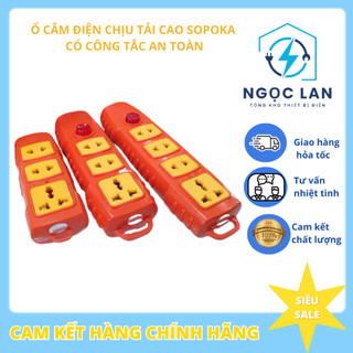  Ổ cắm điện chịu tải cao 3 ổ 4 ổ P6000W2+  SOPOKA Có công tắc thông minh an toàn - Bảo Hành 2 Năm 