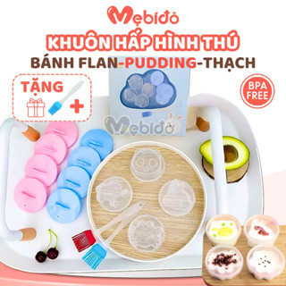 Set 4 Hộp Trữ Đông Đồ Ăn Dặm Cho Bé, Khay Trữ Thực Phẩm Ăn Dặm Dung Tích 60ml Hình Thú - Shop Mẹ Bí Đỏ
