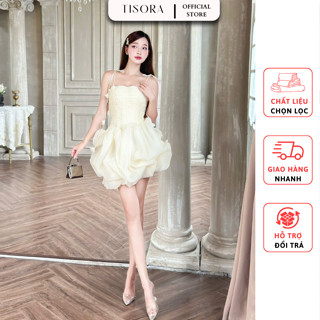  Đầm corset dự tiệc 2 dây cup ngực nhún tùng bồng xòe sang trọng - TISORA D0160 