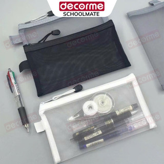 Túi đựng bút dạng lưới Decorme túi bút đựng đồ dùng học tập đơn giản phong cách Hàn Quốc dung tích lớn nhiều màu 