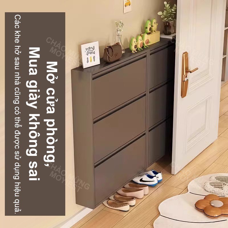 MY Tủ giày treo tường 2-3-4 lớp, Tủ giày có thể gập lại bằng thép Chống bụi Không thấm nước Chống ẩm | BigBuy360 - bigbuy360.vn