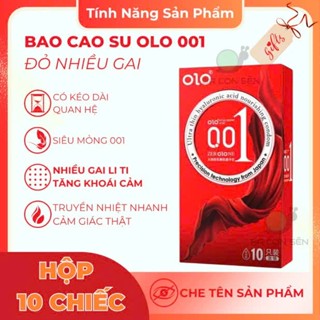   Combo 20 Cái  Bao cao su OLO siêu mỏng 001 Red kết hợp gai  nhiều gel bôi trơn ôm sát - Hộp 10 cái 