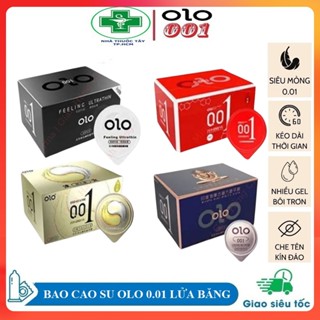   Che tên  Bao cao su OLO 001 siêu mỏng,kéo dài thời gian nhiều gel bôi trơn - Hộp 10 bao 