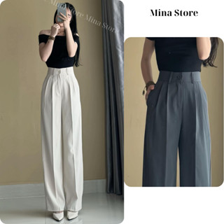 Quần Tây Nữ Dáng Suông Chất Vải Gold Nhật Mềm Mịn Lưng Cao Tôn Dáng Dài 97cm và 102cm