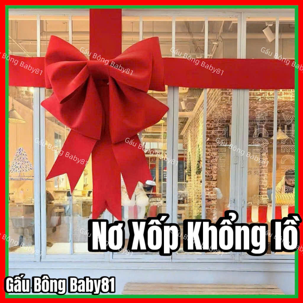 Nơ xốp khổng lồ 6 cánh Trang trí Noel size 150cm-100cm nhiều màu sắc, Nơ khổng lồ trang trí Noel, Tế