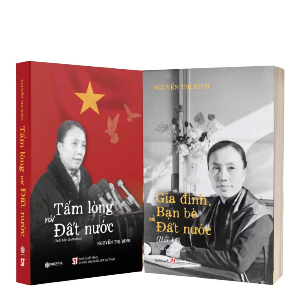Sách - Bộ 2 Cuốn Tấm Lòng Với Đất Nước, Gia Đình Bạn Bè Đất Nước - Nguyễn Thị Bình