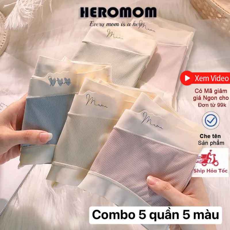 COMBO Quần lót bầu Thun Tăm Lạnh cạp chéo nâng đỡ bụng bầu tránh chạm vết mổ kháng khuẩn HEROMOM