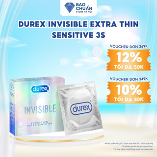 [GIAO HỎA TỐC] Bao Cao Su Durex Invisible Extra Thin/Sensitive 3s Siêu Mỏng Ôm Sát Vừa Vặn Nhiều Bôi Trơn 52mm - 3C
