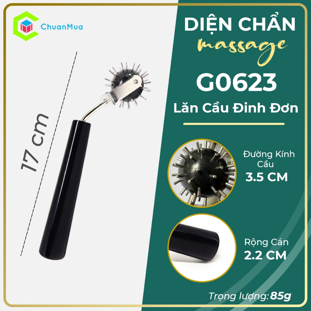 Lăn Cầu Đinh Đơn Lớn - Dụng Cụ Diện Chẩn ( Phụ Kiện Massage Chuẩn Điện Chấn Nhấn Huyệt Đạo Chân Tay Cổ Lưng Toàn Thân )