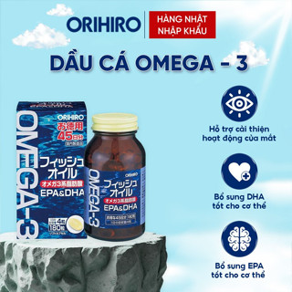 Viên uống dầu cá Omega 3 ORIHIRO FISH OIL bổ sung EPA, DHA cho cơ thể lọ 180 viên