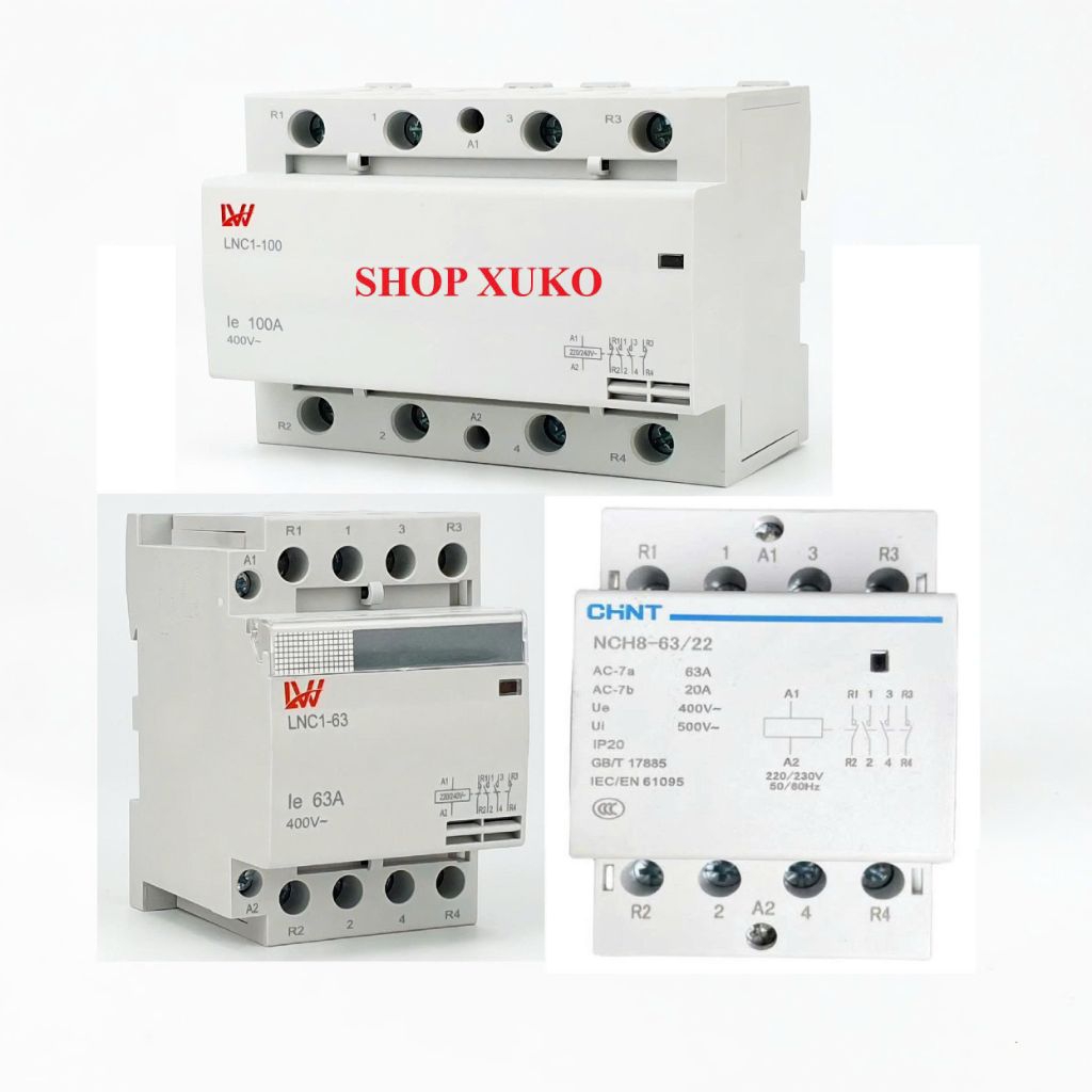 Khởi động từ contactor CHINT, LW 2NO-2NC 220V 63A,100A