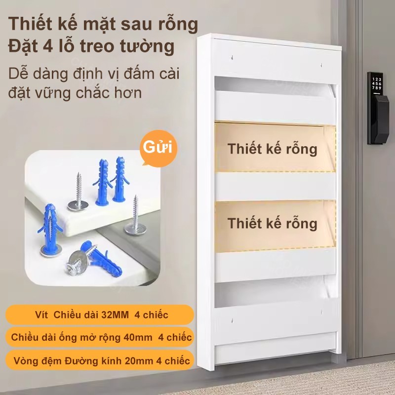 MY Tủ giày treo tường 2-3-4 lớp, Tủ giày có thể gập lại bằng thép Chống bụi Không thấm nước Chống ẩm | BigBuy360 - bigbuy360.vn