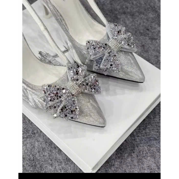 Giày (S9N2 +S7N2) sục kim tuyến 7,9 phân nơ đá cánh tiên , nơ đá | BigBuy360 - bigbuy360.vn