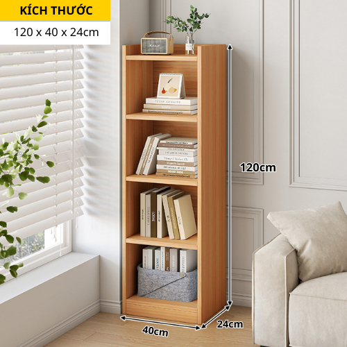 Kệ sách góc tường nhiều tầng, kệ đa năng lắp ghép có HẬU FULL chất liệu gỗ MDF phù Melamine ND40 | BigBuy360 - bigbuy360.vn