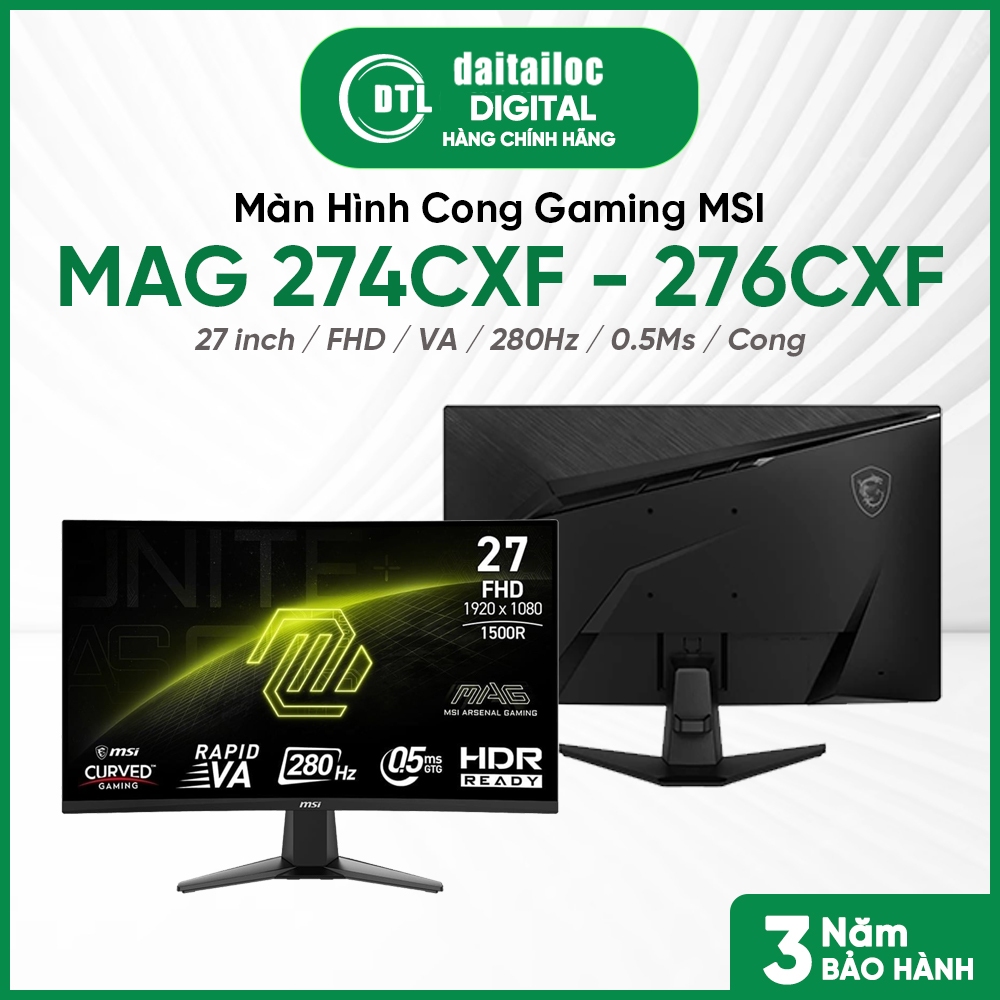 Màn Hình Cong Gaming MSI MAG 274CXF - 276CXF 27inch Fhd Va 280Hz 0.5Ms Cong | Chính Hãng | Bảo Hành 