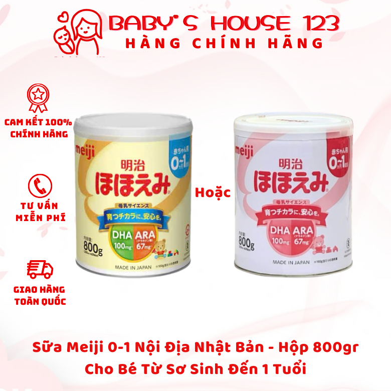 (Mẫu Mới) SỮA MEIJI SỐ 0 / MEIJI 0-1 NỘI ĐỊA NHẬT BẢN - HỘP 800gr