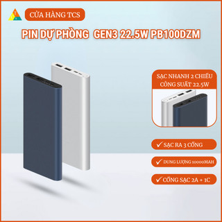 Sạc dự phòng xm plm13zm 18w / 22.5w pb100dzm 10000mah bản sạc nhanh