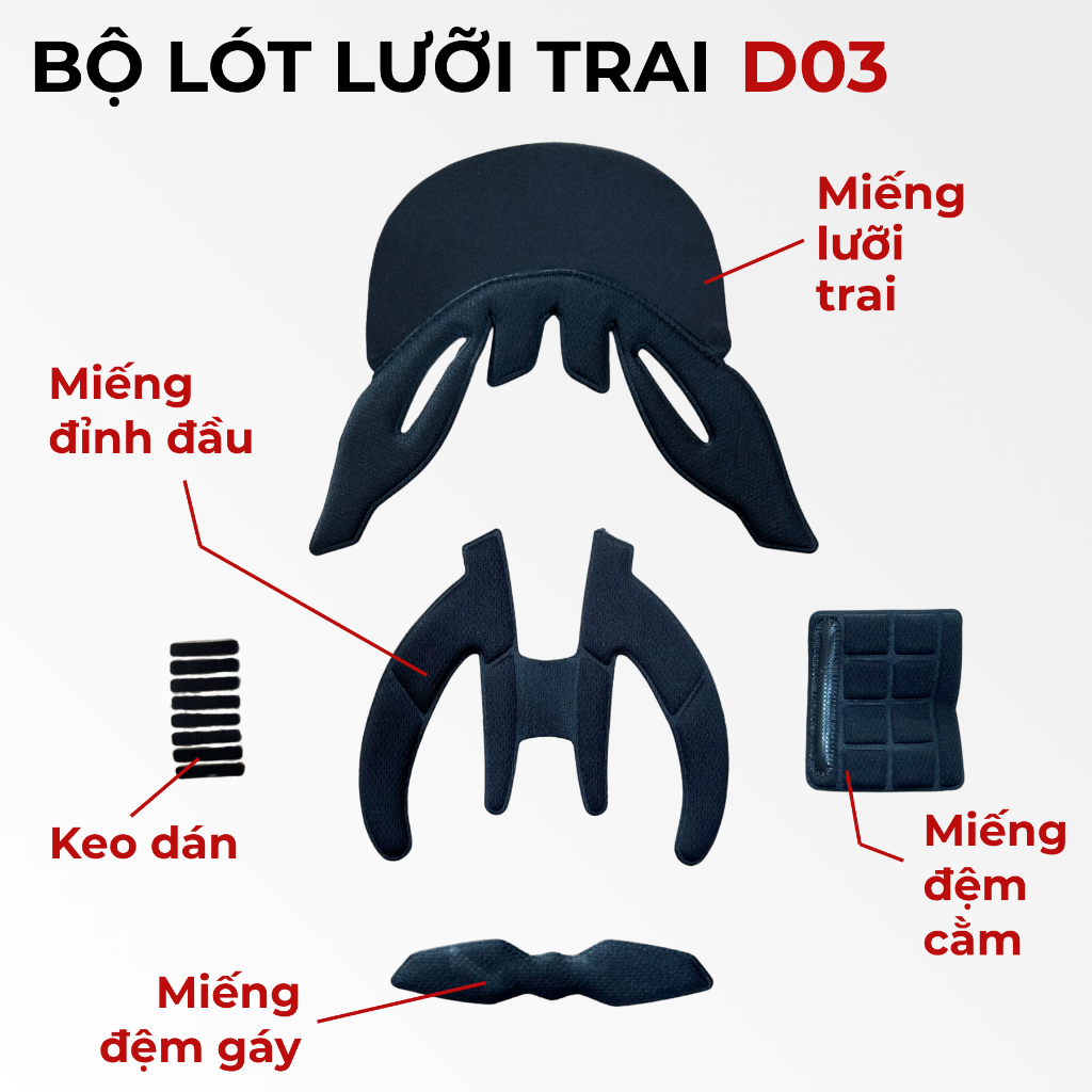LƯỠI TRAI CHE NẮNG NÓN BẢO HIỂM XE ĐẠP TIANT D03