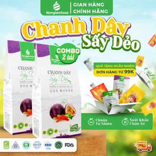  Combo 2 hộp Chanh Dây Sấy Dẻo Nonglamfood hộp 145g 300g 