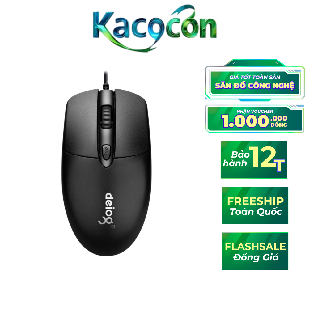 Chuột máy tính có dây Deiog DY F5 gaming DPI 2000 chơi tất cả tựa game chỉ với một nút hàng bảo hành
