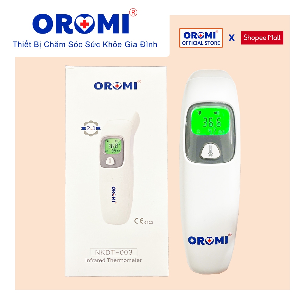Nhiệt kế điện tử hồng ngoại 2in1 OROMI NKDT-003 - Đo trán + Lỗ tai