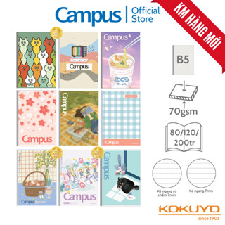 [Miền Bắc] Tổng hợp nhiều mẫu Vở Kẻ Ngang B5 Campus 80/120/200tr Vở gáy keo Vở giấy Nhật Bản