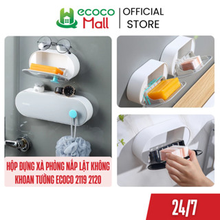  Hộp đựng xà phòng ECOCO nắp lật không khoan tường | Kệ để đồ khay đĩa đựng xà phòng thông minh đa năng mẫu mới 