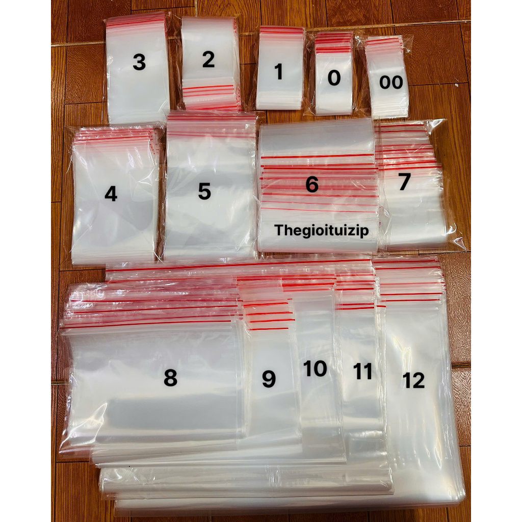 (100gr) Túi zip miết mép viền chỉ đỏ đựng vòng, trang sức, phụ kiện to, nhỏ thực phẩm/ hàng hoá vietbuy