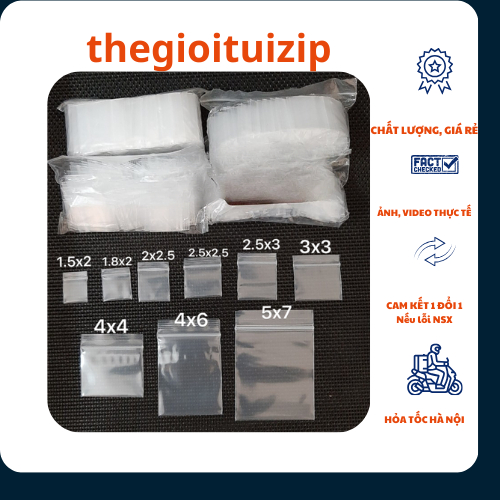 Gói 100c túi zip mini viền trắng đựng linh kiện, đồ nhỏ tiện dụng vietbuy