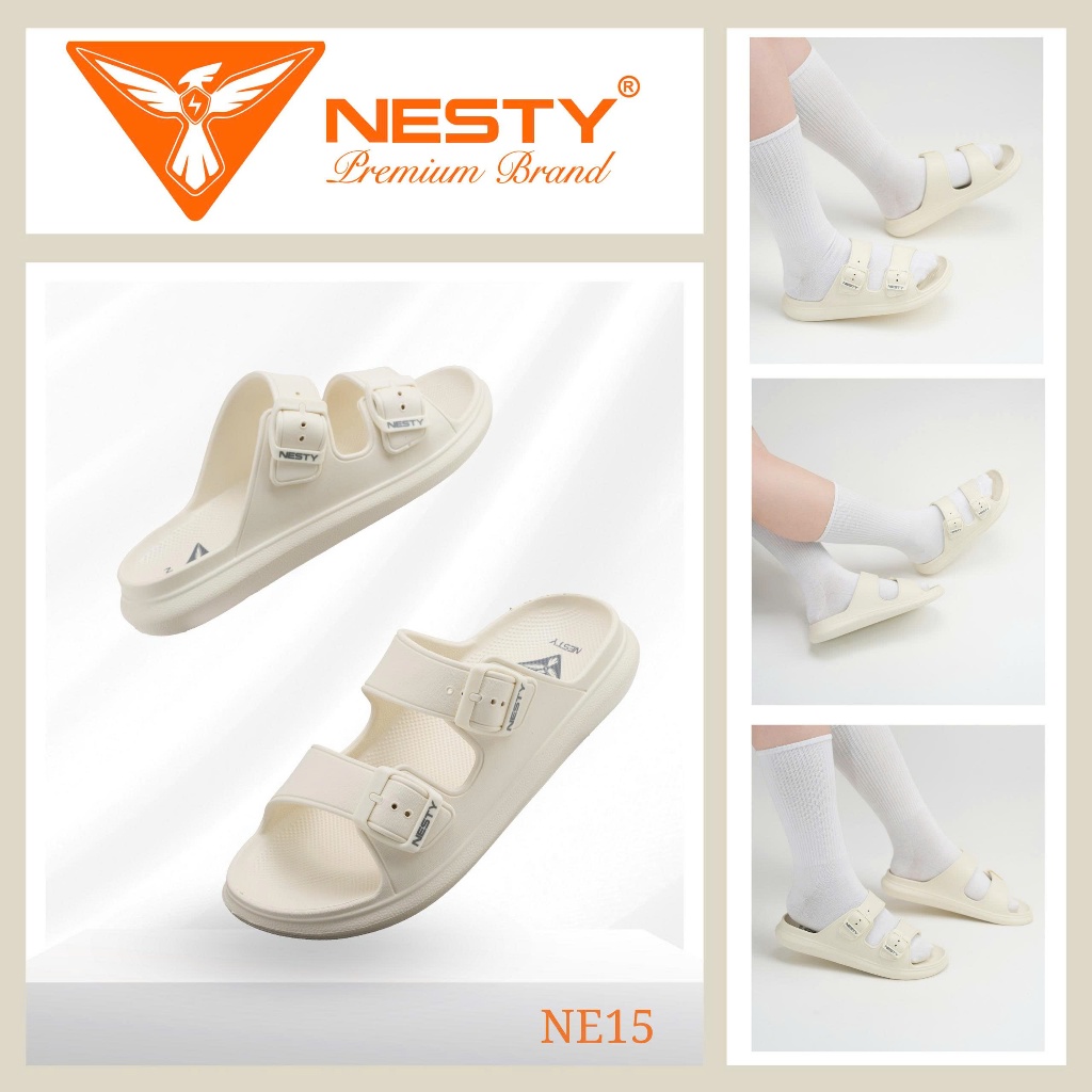 [NE15] Dép Quai Ngang NESTY Nam Nữ Unisex Dép Đúc EVA Êm Nhẹ Thiết Kế 2 Quai Cá Tính