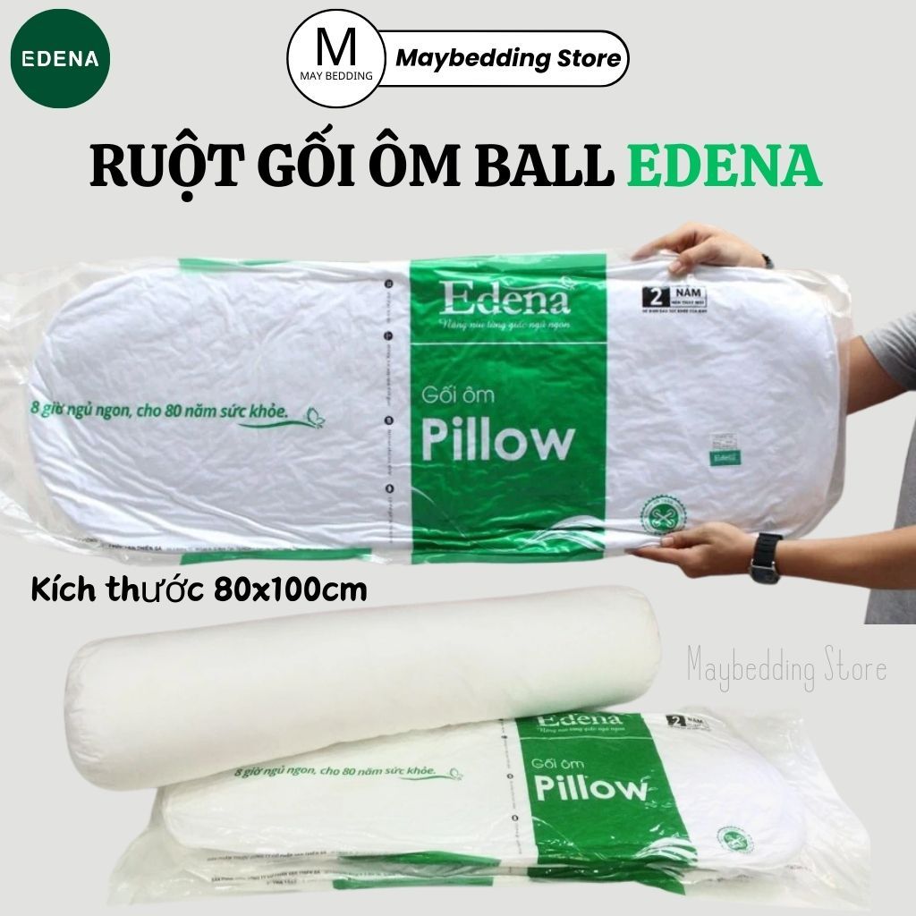 Ruột Gối Ôm Ball EDENA Mềm Mại, Kích Thước  80x100cm - Hàng Chính Hãng